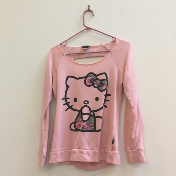 Forever 21 Sweaters - Forever 21 Pink Ribbed Hello Kitty Graphic Sweater